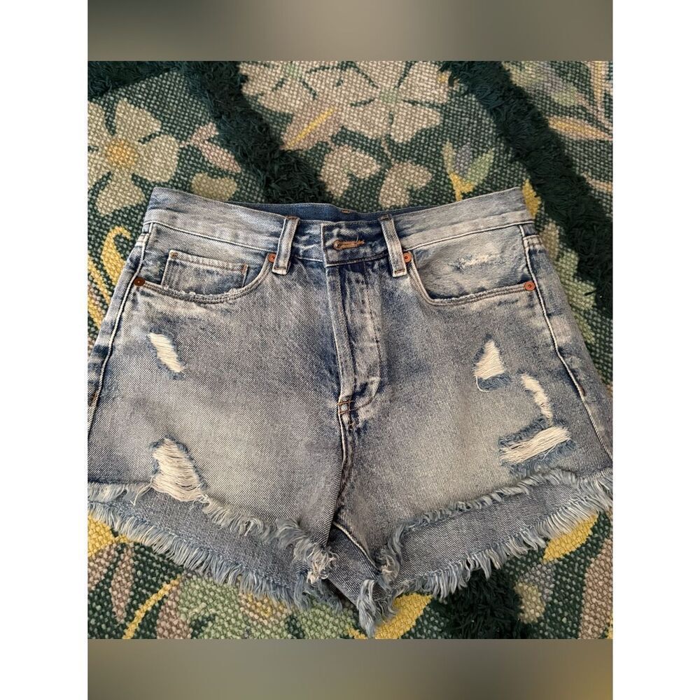 Blank NYC Distressed Denim Jean Short Size 26